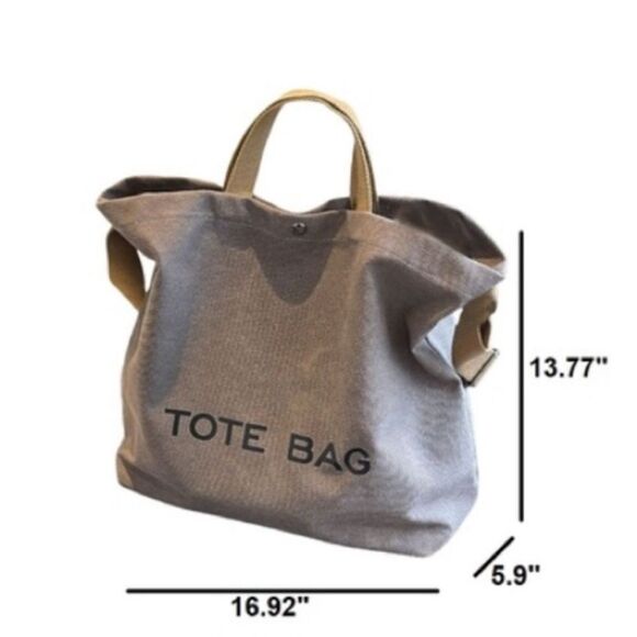 MINIMALIST LARGE CAPACITY CANVAS SHOULDER TOTE BAG - Picture 4 of 5